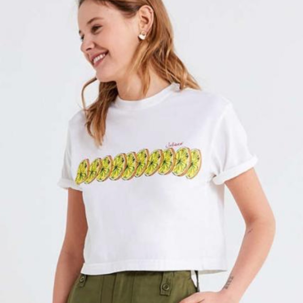 Lemon graphic crop top